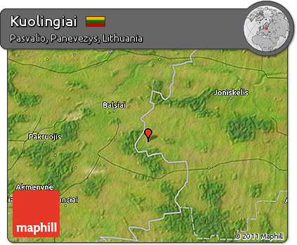 Satellite 3D Map of Kuolingiai