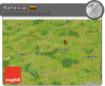 Satellite 3D Map of Narteikiai