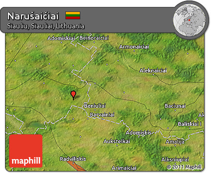 Satellite 3D Map of Narušaičiai