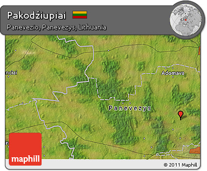 Satellite 3D Map of Pakodžiupiai