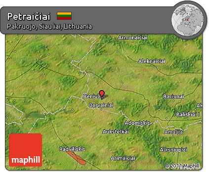Satellite 3D Map of Petraičiai