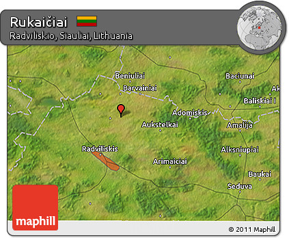 Satellite 3D Map of Rukaičiai