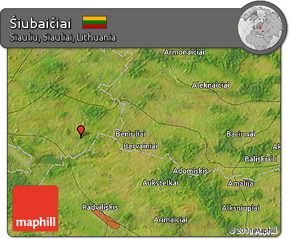 Satellite 3D Map of Šiubaičiai