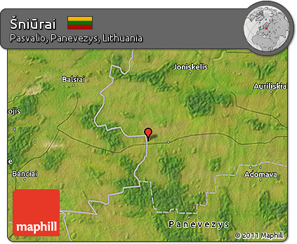 Satellite 3D Map of Šniūrai