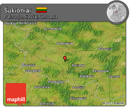 Satellite 3D Map of Šukioniai