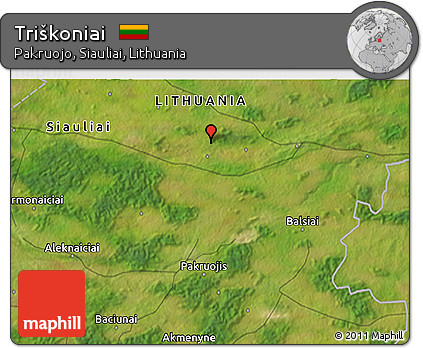 Satellite 3D Map of Triškoniai