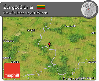 Satellite 3D Map of Žvirgždžiūnai