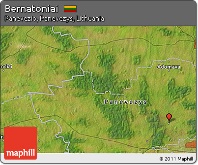 Satellite 3D Map of Bernatoniai