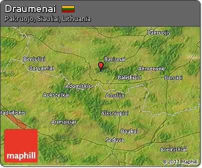 Satellite 3D Map of Draumėnai