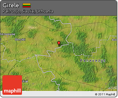 Satellite 3D Map of Girelė