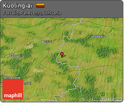 Satellite 3D Map of Kuolingiai