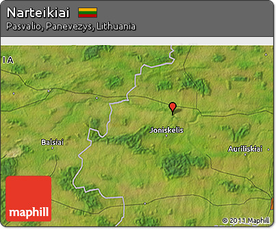 Satellite 3D Map of Narteikiai