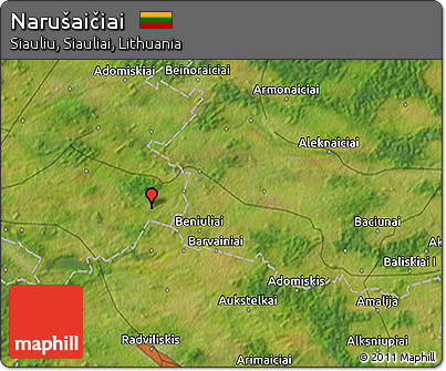 Satellite 3D Map of Narušaičiai