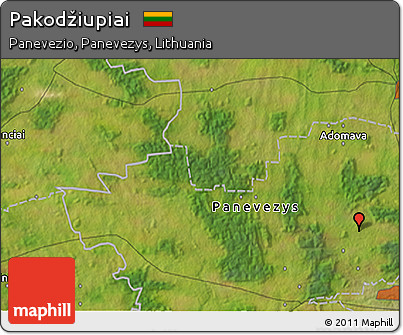 Satellite 3D Map of Pakodžiupiai