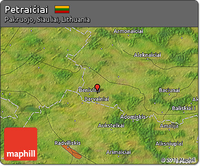 Satellite 3D Map of Petraičiai