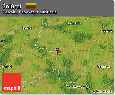 Satellite 3D Map of Šniūrai