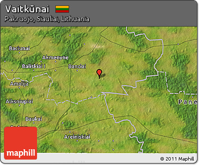 Satellite 3D Map of Vaitkūnai