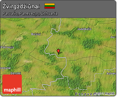 Satellite 3D Map of Žvirgždžiūnai