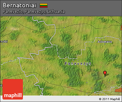 Satellite 3D Map of Bernatoniai