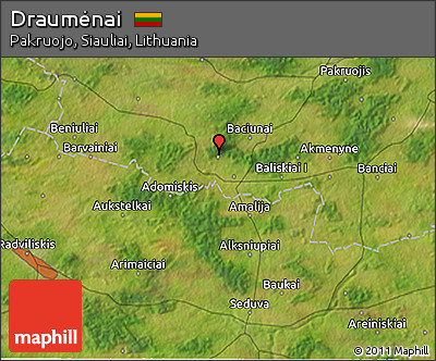 Satellite 3D Map of Draumėnai
