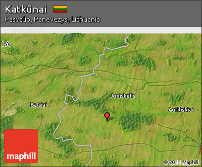 Satellite 3D Map of Katkūnai