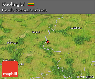 Satellite 3D Map of Kuolingiai