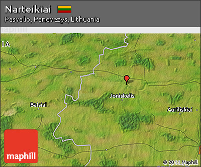 Satellite 3D Map of Narteikiai