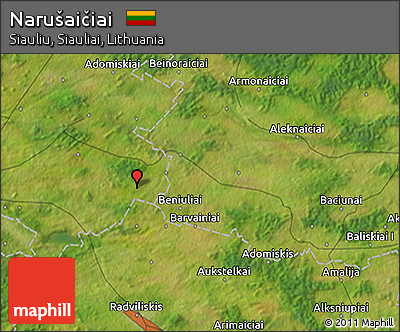 Satellite 3D Map of Narušaičiai