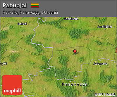 Satellite 3D Map of Pabuojai