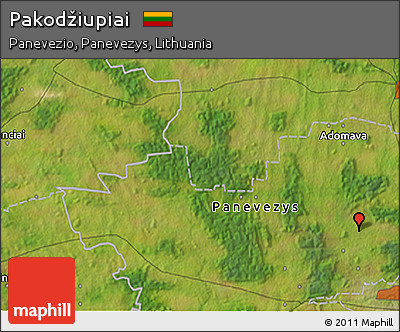 Satellite 3D Map of Pakodžiupiai