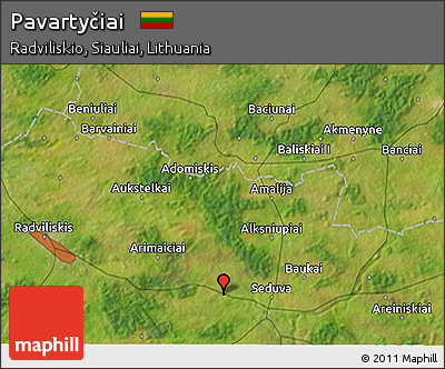Satellite 3D Map of Pavartyčiai