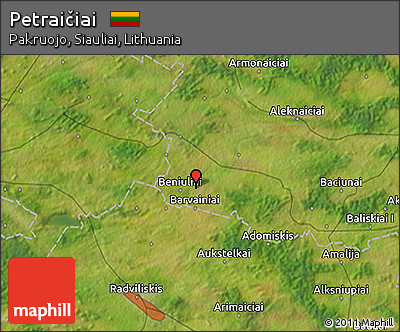 Satellite 3D Map of Petraičiai