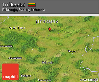 Satellite 3D Map of Triškoniai