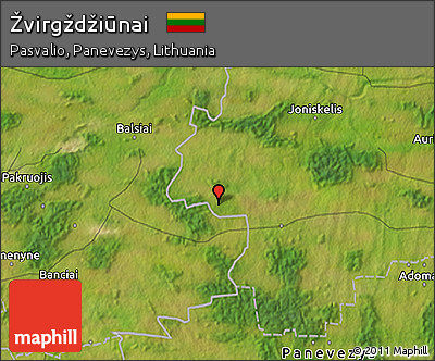 Satellite 3D Map of Žvirgždžiūnai