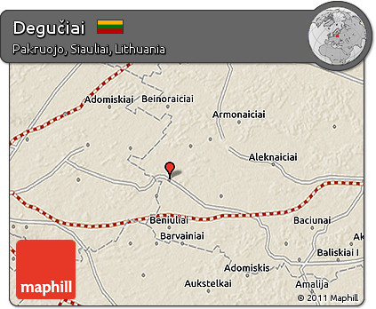 Shaded Relief 3D Map of Degučiai