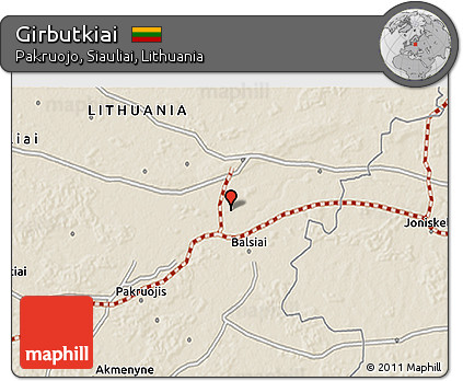 Shaded Relief 3D Map of Girbutkiai