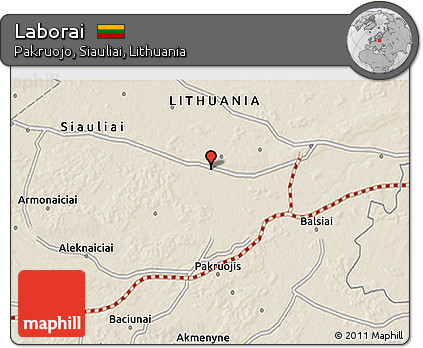 Shaded Relief 3D Map of Laborai