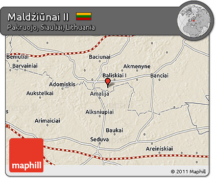 Shaded Relief 3D Map of Maldžiūnai II
