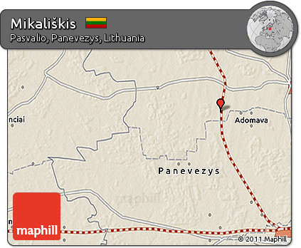 Shaded Relief 3D Map of Mikališkis