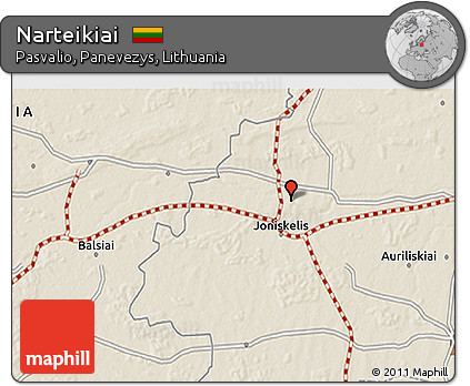 Shaded Relief 3D Map of Narteikiai