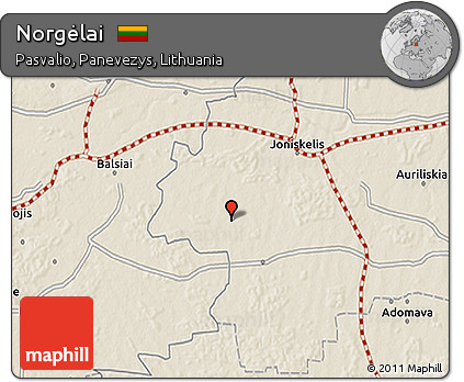 Shaded Relief 3D Map of Norgėlai
