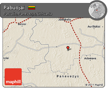 Shaded Relief 3D Map of Pabuojai