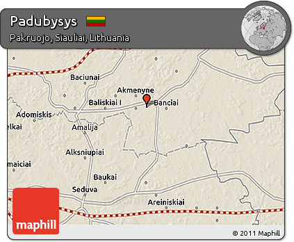 Shaded Relief 3D Map of Padubysys