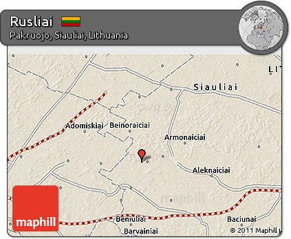 Shaded Relief 3D Map of Rusliai