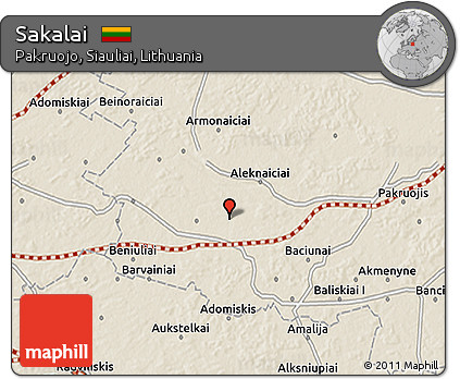 Shaded Relief 3D Map of Sakalai