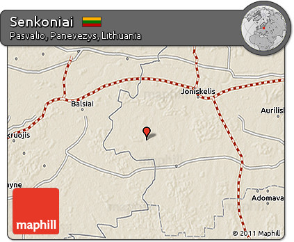 Shaded Relief 3D Map of Senkoniai