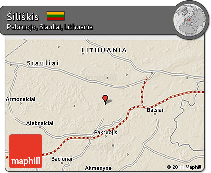 Shaded Relief 3D Map of Šiliškis