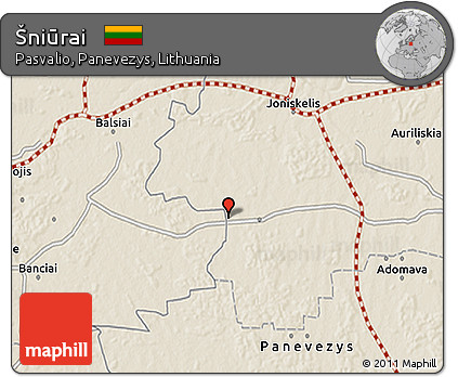 Shaded Relief 3D Map of Šniūrai
