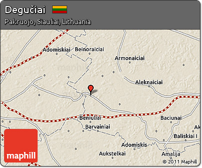 Shaded Relief 3D Map of Degučiai