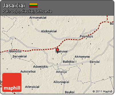 Shaded Relief 3D Map of Jasaičiai